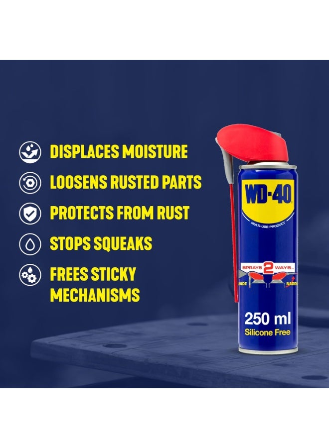 WD-40 Multi-Use Product Smart Straw 250ml Aerosol Can, All-Purpose Lubricant, Cleans Rust, for Home & Workshop Use - Image 4